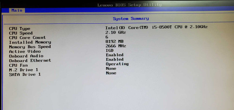 Lenovo ThinkCentre M920q i5-8500T 8GB DDR4 NO HDD @