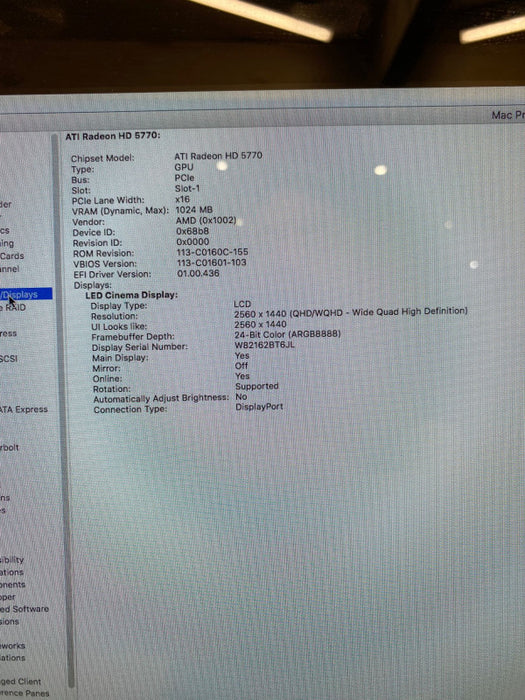 Apple Mac Pro Early 2009 Quad-Core Xeon W3520 RADEONHD 5770 1GB 32GB RAM READ