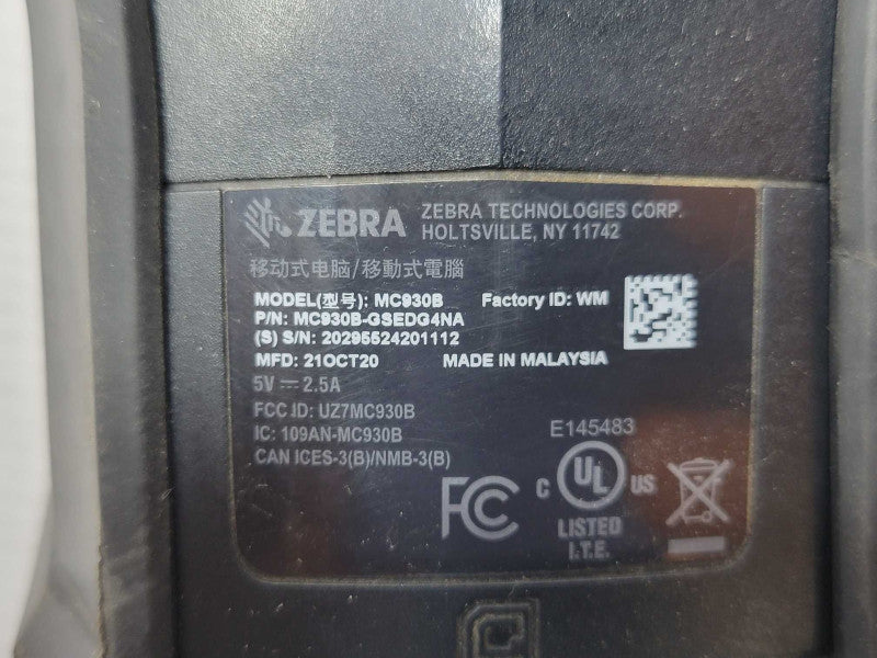 Zebra MC930B-GSEDG4NA Barcode scanner, READ _