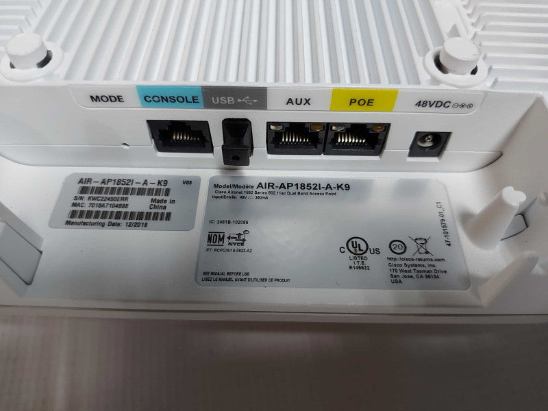 Cisco Air-AP1852I-A-K9 Aironet 1852I Wireless Access Point Q#