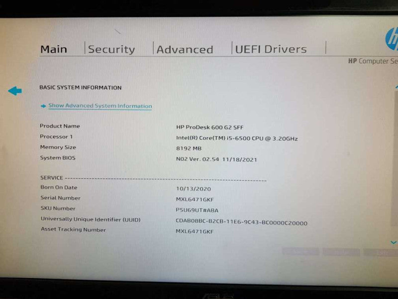 HP ProDesk 600 G2 SFF  PC  Core i5- 6500 CPU @ 3.20GHz 8GB RAM Q