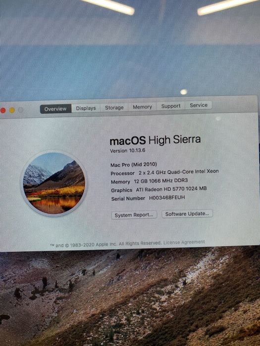 Apple Mac Pro Mid 2010 2x XEON E5620 RADEON HD5770 1GB 12GB RAM No HDD READ!