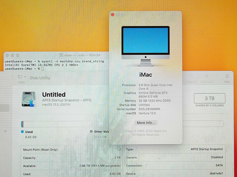Apple iMac 2012 27\\" Core i5-3470S @ 2.9 32GB DDR3 3TB HDD GTX 660M 512MB Q(