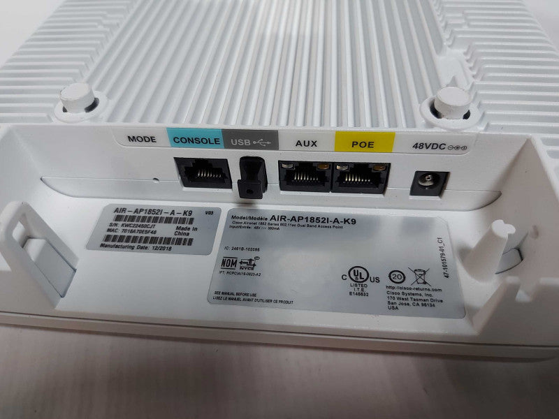 Cisco Air-AP1852I-A-K9 Aironet 1852I Wireless Access Point - READ #