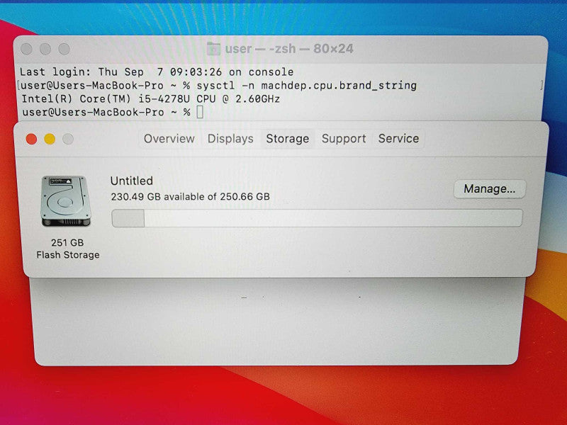 Apple Macbook Pro Retina 2014 13\\" Core i5-4278U @ 2.6GHz 8GB DDR3 250GB SSD (