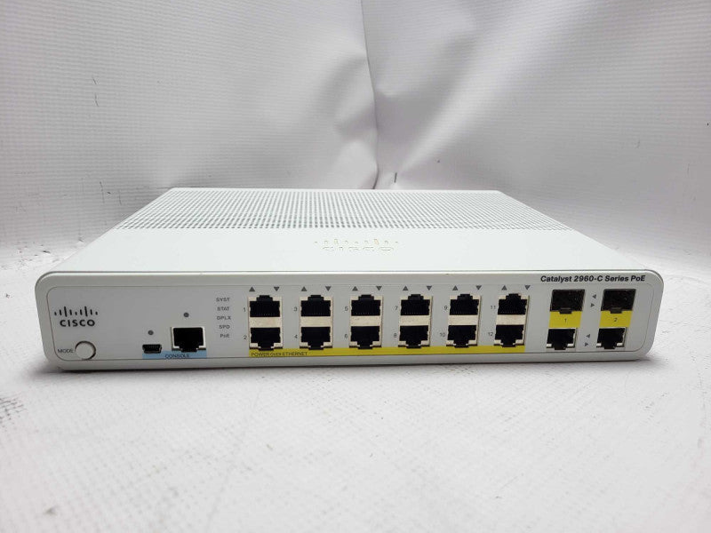 Cisco Catalyst 2960-C Series WS-C2960C-12PC-L 12-Port PoE Switch $