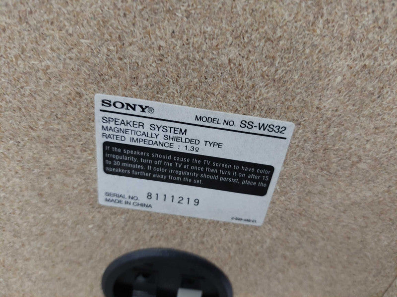 Sony 5.1 Channel Speaker System Model: SS-WS32 Model: HCD-DX170