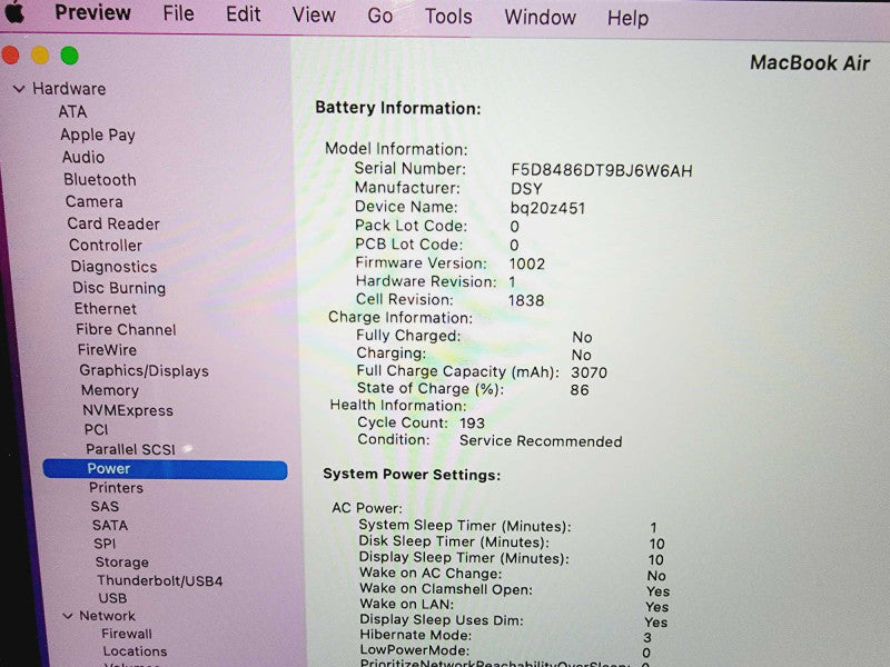Apple Macbook Air 2018 13\\" Core i5-8210Y @ 1.6GHz 8GB DDR3 120GB SSD (