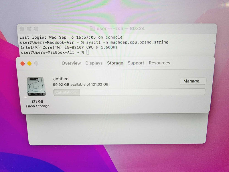 Apple Macbook Air 2018 13\\" Core i5-8210Y @ 1.6GHz 8GB DDR3 120GB SSD (