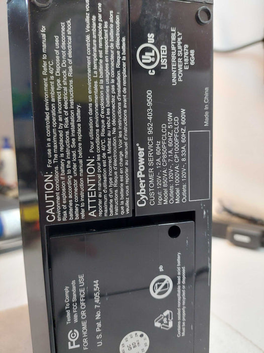 Cyber Power 850PFCLCD Model: 850VA:CP850PFCLCD