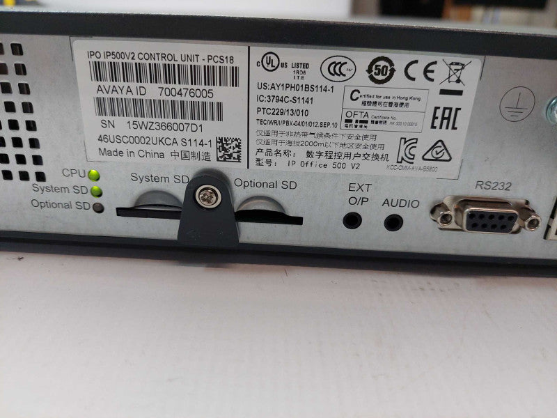 Avaya Controller Unit Model: IP500 V2  Rack Mountable.