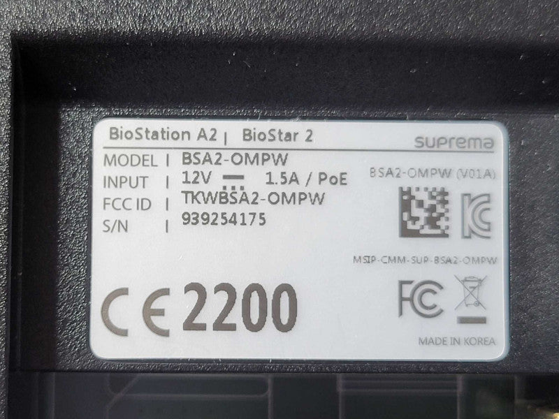 Suprema BioStation A2(BSA2-OMPW) Biometric Fingerprint Access, Factory reset Q_