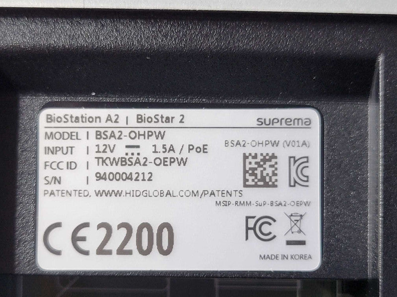 Suprema BioStation A2(BSA2-OMPW) Biometric Fingerprint Access, Factory reset Q_