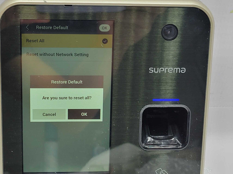 Suprema BioStation A2(BSA2-OMPW) Biometric Fingerprint Access, Factory reset Q_
