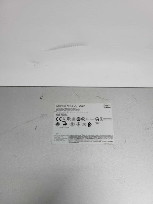 Cisco Meraki (MS120-24P-HW) 24-Ports Rack Mountable Ethernet Switch UNCLAIMED