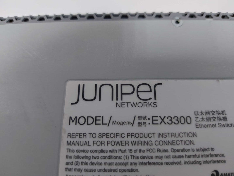 Juniper Networks EX3300 Series Ethernet Switch EX3300-24T - Factory Reset #