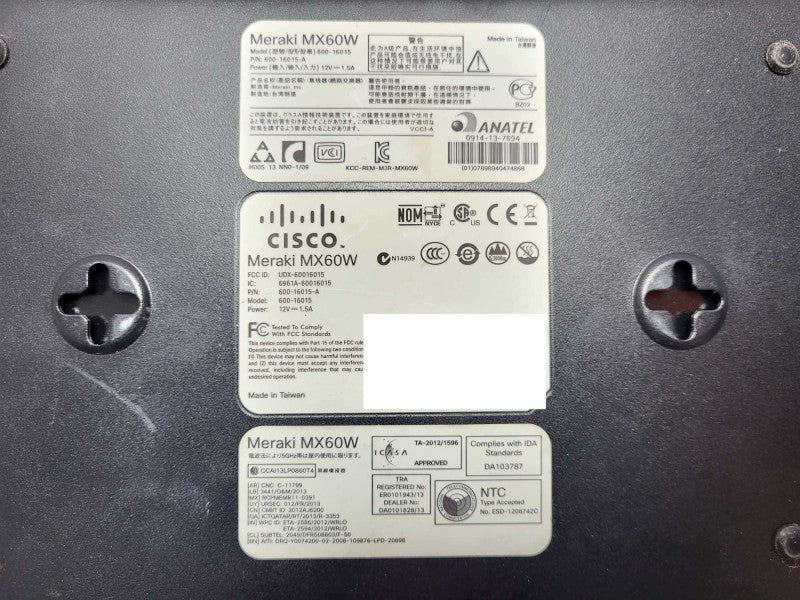 CISCO 600-16015 - Meraki MX60W Cloud Managed Security Appliance *UNCLAIMED* Q$