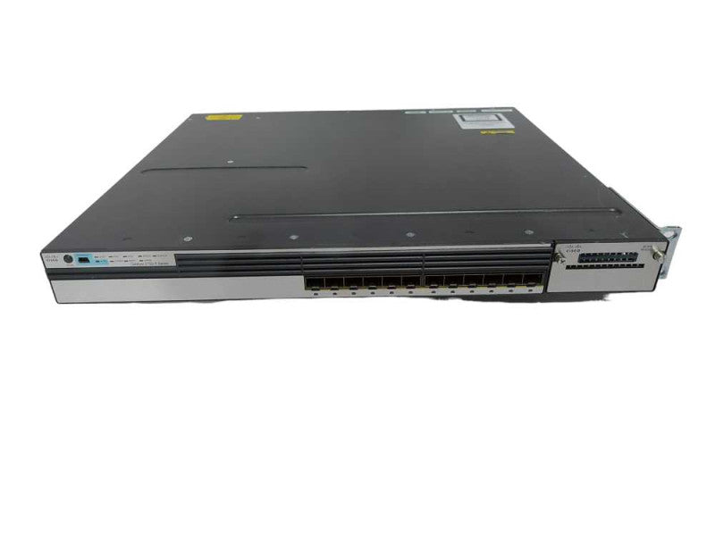 Cisco WS-C3750X-12S-E 12-Port Gigabit SFP Switch 2x PSU - READ #