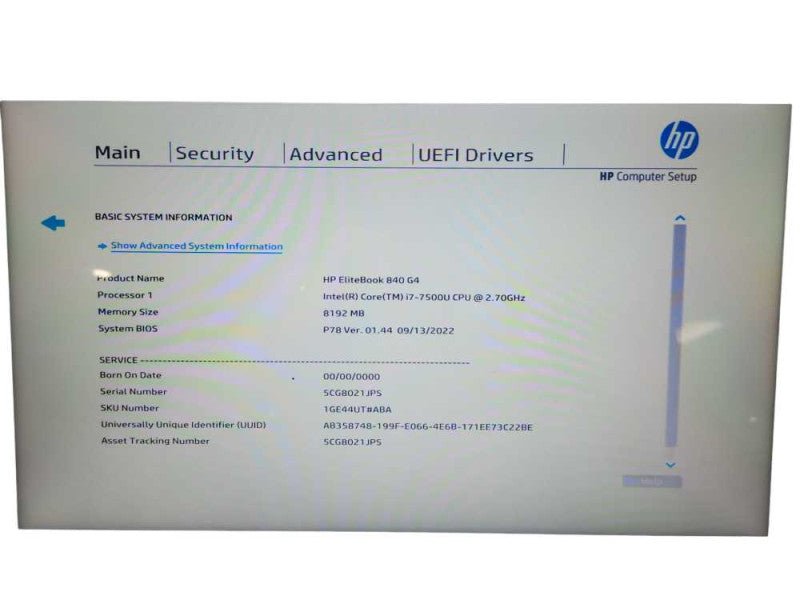 HP EliteBook 840 G4 14\\" FHD Core i7-7500U 8GB 250GB SSD !