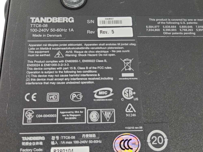 Tandberg TTC6-08 Video Conference system with TTC8-01 Camera, READ _