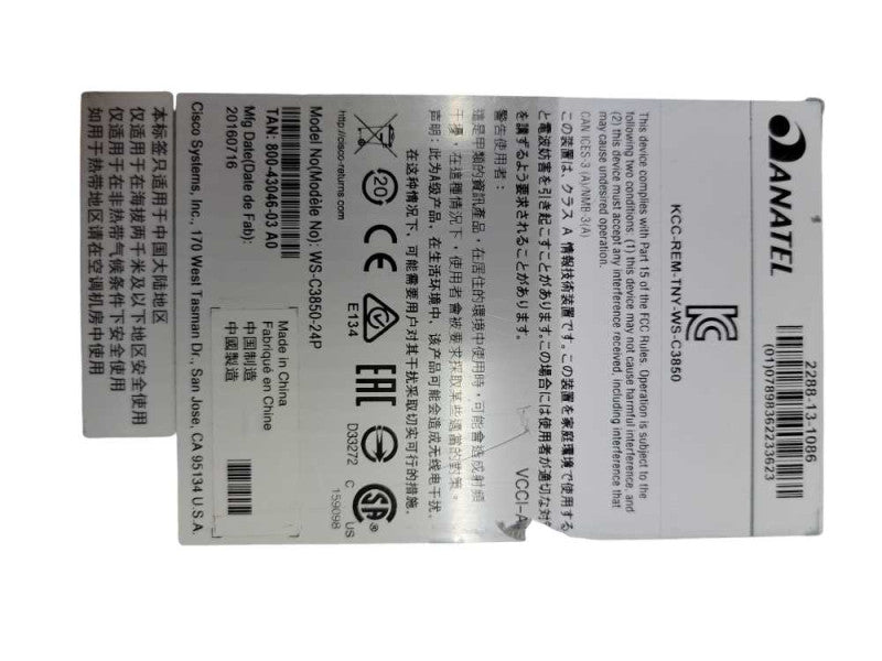Cisco WS-C3850-24P-S V06 24-Port Gigabit Ethernet PoE+ Switch w/ C3850-NM-4-1 Q
