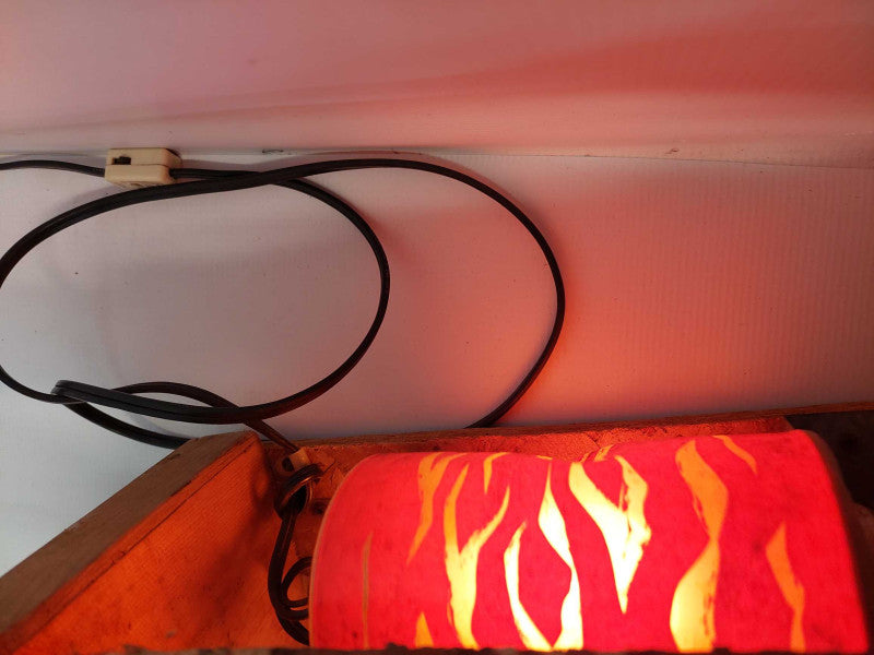 Logs Of Fire , Simulates a burning fire with a spinning fake log , electric
