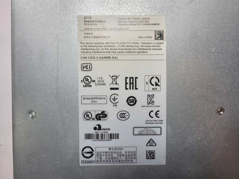 HP 1920-48G Switch JG927A 48 Port Managed Ethernet Switch /w Rack Ears $