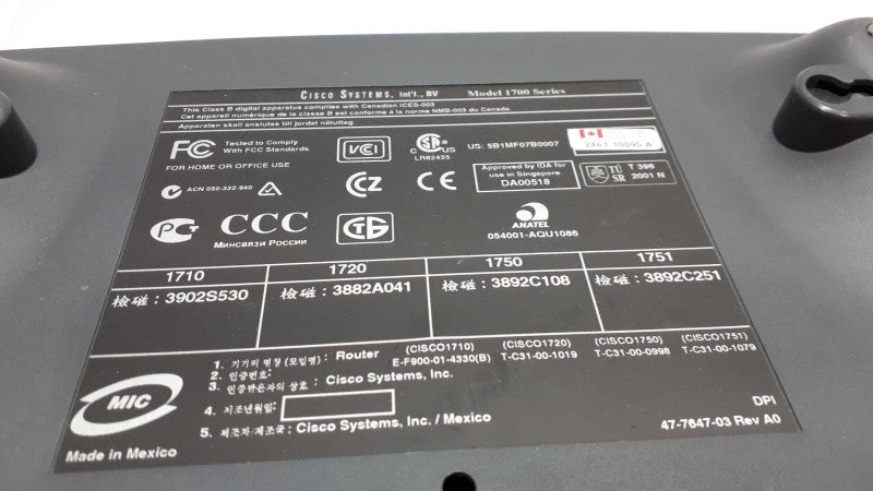 Cisco 1700 Series Wired Modular Router &
