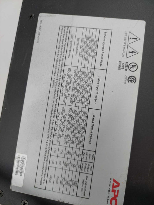APC Service Bypass Panel