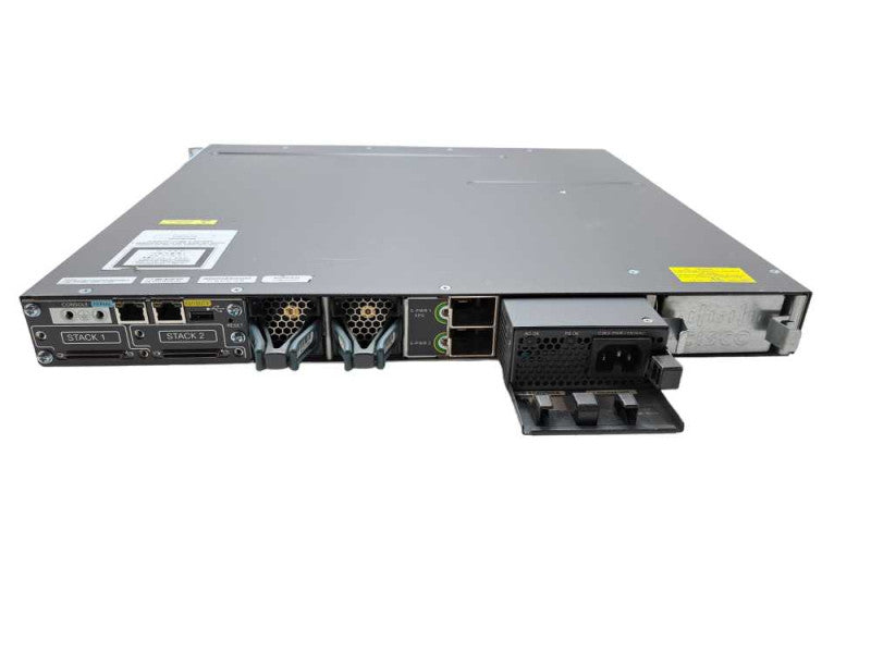 Cisco WS-C3750X-48PF-S 48-Port Gigabit PoE+ Switch w/ 1x C3KX-NM-1G 1x PSU )