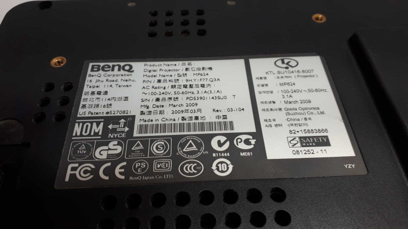 BenQ MP624 3000 Lumens Digital Projector &