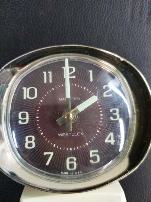Wind-up Vintage Baby Ben Travel Alarm Clock by WestClox Made in USA