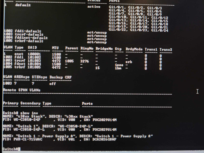Cisco WS-C3850-24P-S 24-Port Gig PoE+ Switch 1x PWR-C1-715WAC Q$
