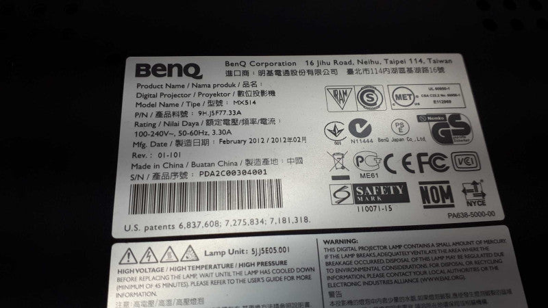 BenQ MX514 DLP Projector HDMI &