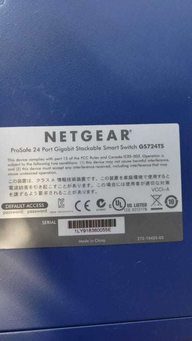 NETGEAR ProSafe GS724TS 24-Port Gigabit Ethernet Switch