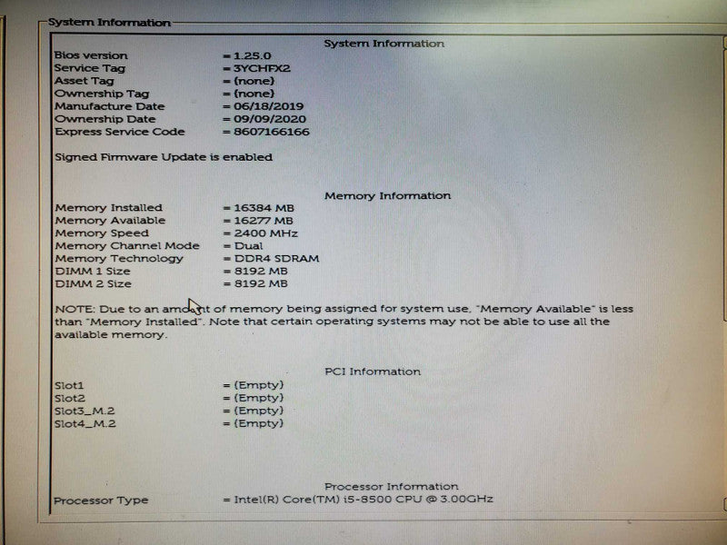 Dell OptiPlex 3060 i5-8500 16GB DDR4 NO HDD @