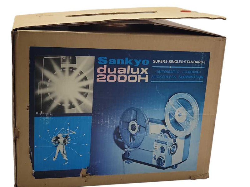 Sankyo Dualux 2000H Variable Speed Super 8 8MM Projector, READ _