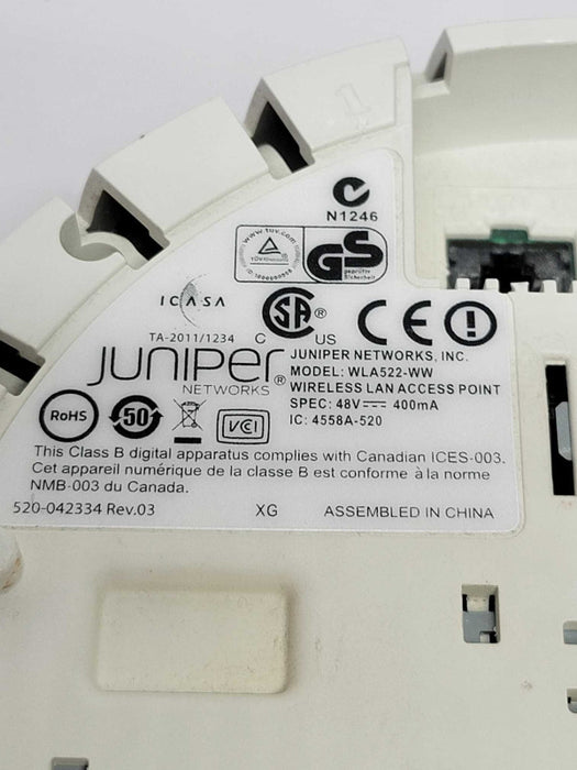 Juniper WLA522-WW Wireless LAN Access Point WiFi Dual-Band 5 gHz Q