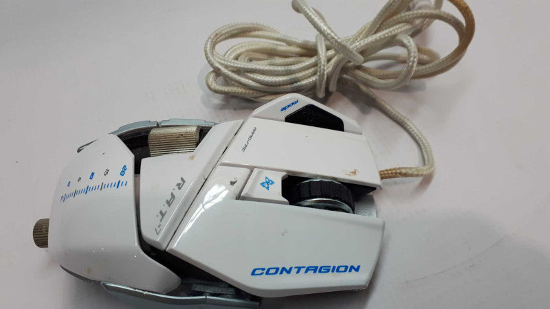 Cyborg RAT 7 Albino White Gaming Mouse 43708 works &