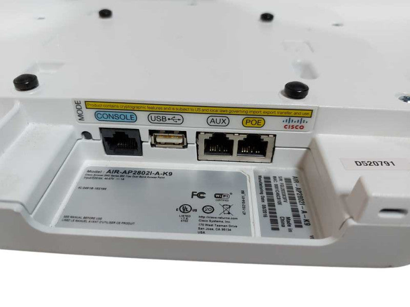 Cisco AIR-AP2802I-A-K9 ual band acess point AC PoE Q#