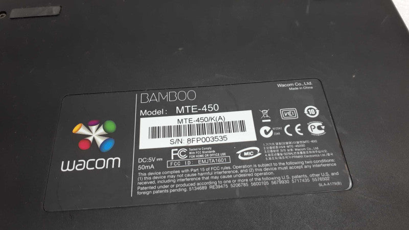 Wacom Bamboo Touch Tablet MTE-450 USB Digital Art Pad &