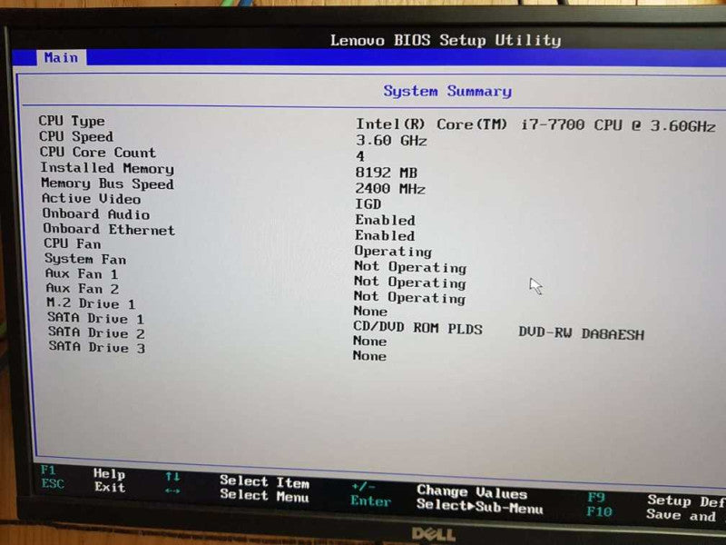 Lenovo ThinkCentre M710S i7-7700 CPU @ 3.60GHz 8GB DDR4 Ram