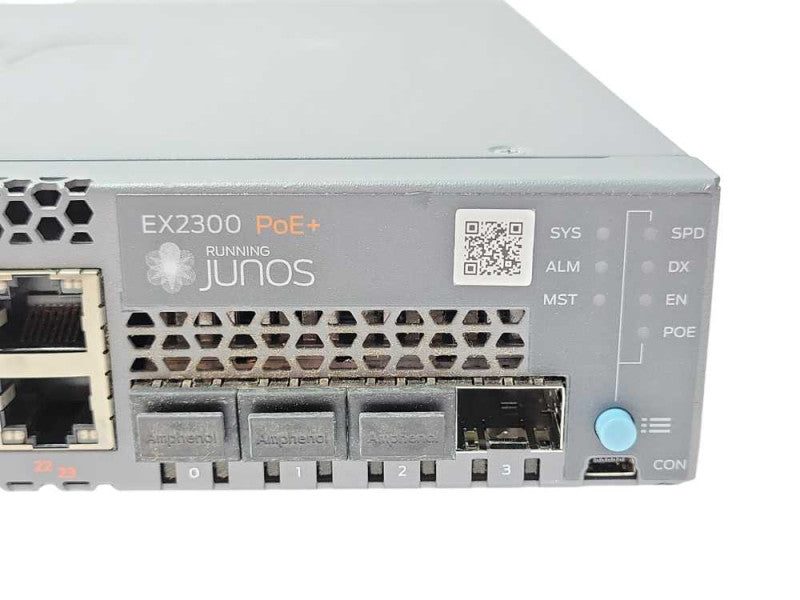Juniper EX2300-24P 24-Port Gig PoE+ Network Switch 4x 10G SFP+ 1x PSU Q_