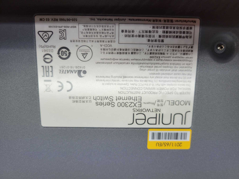 Juniper EX2300-24P 24-Port Gig PoE+ Network Switch 4x 10G SFP+ 1x PSU Q