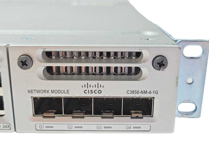Cisco WS-C3850-24P-L 24 Port Gig PoE+ Switch 1x PSU and C3850-NM-4-1G Module Q_