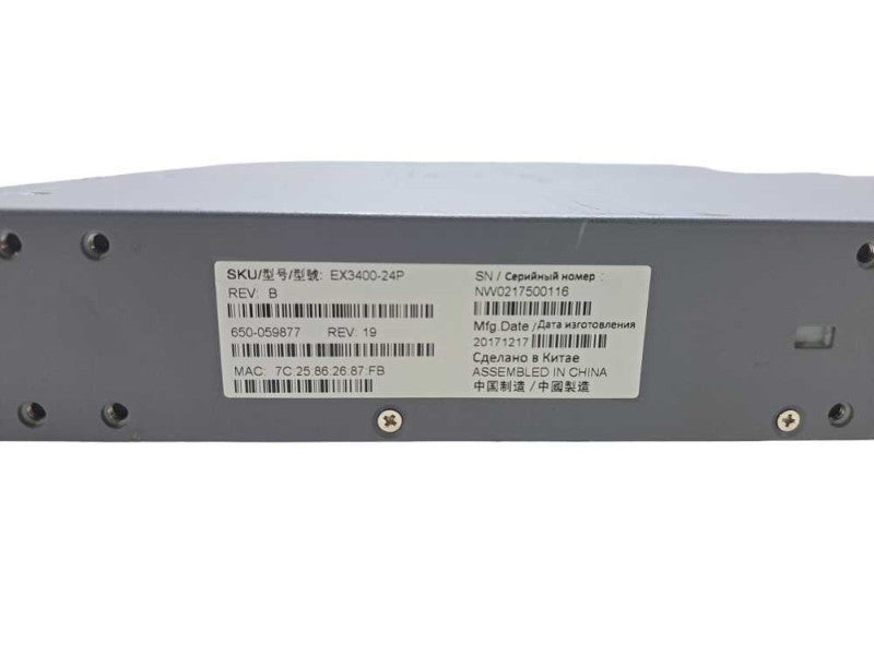Juniper EX3400-24P 24 10/100/1000 Base-T PoE+ 4 SFP+ QSFP+ Ports **READ** )