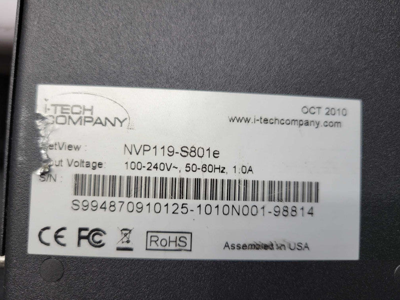 i-Tech Netview NVP119-S801e 1U 19\\" LCD Monitor KVM Keyboard w/ 8-port KVM SEE _