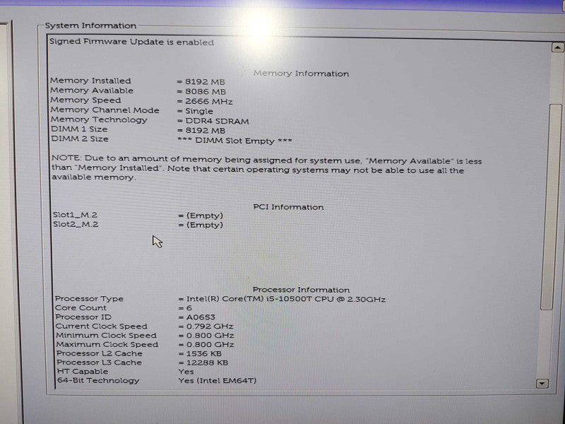 Dell Optiplex 3080 i5-10500T @ 2.30ghz / 8gb ram / READ #