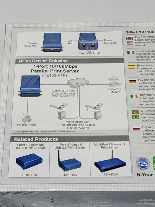 TENDnet TE100-p1p Parallel Print Server
