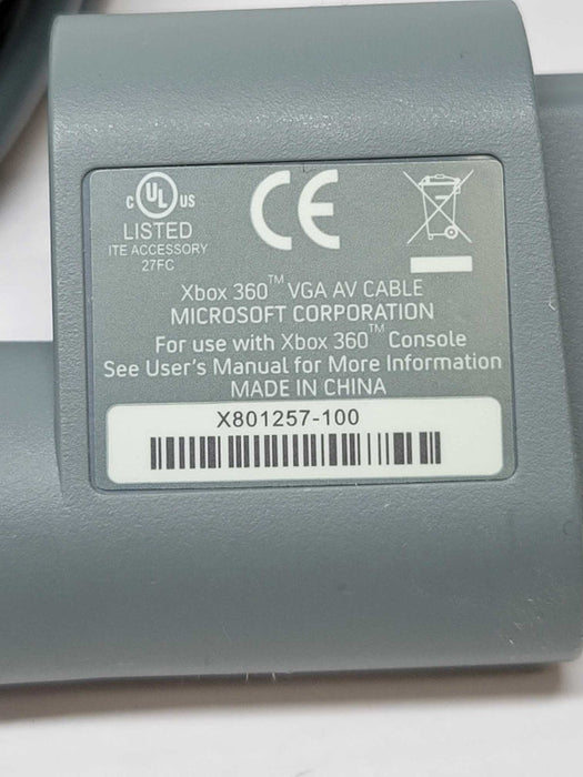 MICROSOFT XBOX 360 VGA AV CABLE GENUINE Q